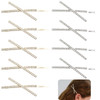 DIYstore 9 Pieces X Shaped Crystal Hair Pins Rhinestone Bobby Pin Metal Shiny Hair Clip Sparkly Hair Decorations Barrett
