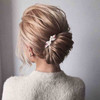 Yheakne Bridal Pearl Rhinestone Hair Clip Barrette Shining Crystal Hair Barrette Clip Headwear Wedding Headpieces Hair A