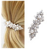 Zeshimb Wedding Crystal Hair Clips Vintage Pearl Hairpiece Clips Pearl Rhinestone Hair Barrette Silver Crystal Pearl Hai
