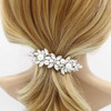 Zeshimb Wedding Crystal Hair Clips Vintage Pearl Hairpiece Clips Pearl Rhinestone Hair Barrette Silver Crystal Pearl Hai