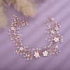 Teyglen Bridal Flower Pearl Headband Hair Vine Gold Silver Rhinestones Headpieces for Wedding Party Prom Vintage Hair Pi