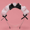 Galyacht Black Women Girls Lolita Headband Lace Bow Hair Band Maid Anime Cosplay Headwear Ribbon Bowknot Cute Hair Band