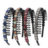 Yeshan Teeth Comb Headbands For Women with Rhinestone and Crystal beaded Plastic HairbandPack of 4