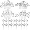 24 Pieces Wedding Hair Comb Rhinestone Hair Pins Bridal Pearl Hair Clips Side Hair Accessories U Shaped Pearl Hair Pins