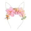 Easter Rabbit Ear Headband with Flowers Headpiece for Women Girls TSFG03 Pink