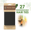 BIODEGRADABLE Elastic Hair Ties for Women Men Organic No Crease Black Hair Tie Ponytail Holders and Hairties for Buns Pl