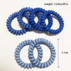 ZHOUMEIWENSP 6 Pcs Spiral Hair Ties Blue Matte Hair Ties Plastic Phone Cord Hair Bands Ponytail Holder Coil Hair Ties fo