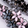 LINXUXIE Elegant Hair Clips for Women and Girls Fashion Sparkly Glitter Rhinestones Hair Barrettes Flower Hairpin Hair A