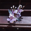 1 Pcs 6inch Rabithenn Purple flower vine Barrettes for Women Chinese Hanfu Classic Acrylic Resin Pearl Hair Clips Flower
