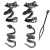 Nutty Natte 4 PCS Viking Dragon and Snake Alloy Beard Beads Hair Dreadlocks Beads for men Beard Bead Coils