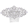 EVER FAITH Bridal Hair Accessories Austrian Crystal Art Deco Wave Wedding Hairpiece Side Comb for Bride Clear SilverTone