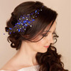 inSowni 7 Pieces Vintage Party Prom Wedding Bridal Royal Blue Beads Crystal Rhinestone Hair Side CombsUshaped Hair Pins