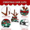 TailaiMei Reindeer Hair Clips 2 Pairs Christmas Antlers Ears Hair Pins with Glitter Christmas tree and Santa Cute Christ