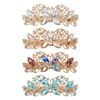 Lawie 4 Pack Luxury Butterfly Jeweled Crystal Rhinestone Glitter Sparkly Metal Hair Barrettes Snap Clips Hairpins Hairgr