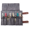 Salon Scissors Bag Roll Up 12 Pockets Genuine Leather Stylist Grooming Scissors Holder Barber Hair Scissor Shears Cases