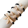Xiwstar 4Pcs Elegant Pearl Rhinestone Hair Bow Ties Hair Scrunchies Stretch Hair Ropes Accessories for Women and Girls P