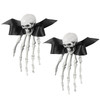 BESPORTBLE 2 Pcs Halloween Hand Bone Shape Hair Clip with Black butterfly Ribbon Skeleton Claws Skull Hand Hair Barrette