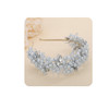 Teyglen Bridal Blue Pearl Beads Tiara Headband Crystal Wedding Hair Crown Handmade Rhinestone Headpieces Hair Accessorie