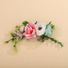 Teyglen Bridal Flower Rose Hair Comb Floral White Pink Hair Comb Boho Green leaf Hair Pieces Wreath Bush Headpiece Weddi