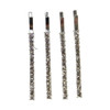 Clear Rhinestone Studded Hair Barette Bobby Pin Clip 4 Count Silver