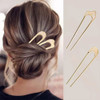 3 Pack UShaped Hair Pins French Hair Pin Bun Hair Sticks Chignon Gold Hair Pins for Women Hair Accessories