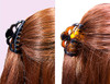 ACCGLORY Medium Hair Claw Clips for Women Fine Hair Plastic Claw Clamps Clips in Set ArcBlackBrownish RedM