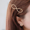 Iaceble Minimalist Infinity Hairclips Barrette Infinity Side Clip Hairpin Gold Geometric Hair Pin Clips Metal Infinity H