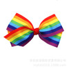 Rainbow Hair Bow with Clip Grosgrain Ribbons HairClips for Girls JB35 2 PcsSet B