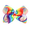 Rainbow Hair Bow with Clip Grosgrain Ribbons HairClips for Girls JB35 2 PcsSet B