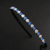 Suoirblss 5PCS Rhinestone and Crystal Beaded Flower Design Plastic Headband NonSlip Teeth Hairband Narrow Headwear With