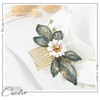 Casdre Flower Bride Wedding Hair Comb Gold Leaf Bridal Side Comb Hair Piece Party Prom Crystal Hair Accessories for Wome