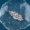 Yheakne Vintage Crystal Leaf Hair Clip Pin Gold Rhinestone Hair Barrette Pin Shine Cz Leaf Hair Pin Clip Crystal Head Cl