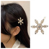 Iaceble Boho Snowflake Hair Clip Barrette Gold Crystal Hairpin Head Clips Weddings Bridal Hair Barrette Christmas Snow C