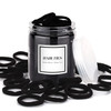 iFwevs 50PCS Black Hair TiesCotton Seamless Ponytail HoldersNo Damage Elastics Hair Bands for Thick Heavy Curly Hair