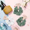 Loanzeg Satin Bridesmaid Scrunchies Bachelorette Hair Ties Set of 6 Bridal Shower No Damage Hairties ideas Gift for Wedd