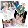 Loanzeg Satin Bridesmaid Scrunchies Bachelorette Hair Ties Set of 6 Bridal Shower No Damage Hairties ideas Gift for Wedd