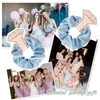 Loanzeg Satin Bridesmaid Scrunchies Bachelorette Hair Ties Set of 6 Bridal Shower No Damage Hairties ideas Gift for Wedd