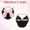 kilofly 4pc Womens TwoWay Snood Net Bow Barrette Hair Clip Bun Cover Set