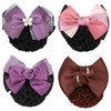 kilofly 4pc Womens TwoWay Snood Net Bow Barrette Hair Clip Bun Cover Set