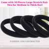 Anezus 50 Pcs Thick Black Hair Ties Large Elastics Bulk Hair Ties Stretch Hair Bands Ponytail Holders for Thick Heavy an