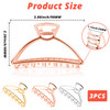 VinBee 3 PACK Large Metal Hair Claw Clips Hair Catch Barrette Jaw Clamp for Women Half Bun Hairpins for Thick Hair 413 i