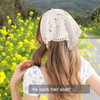 AWAYTR 2Pcs Floral Hair Bandanas Tieback Head Kerchief for Women Flower Mesh Hair Scarves Lightweight Triangular Head Sc