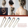 FERCAISH Acetate Hair Sticks Set Vintage Hairstyle Tortoise Shell Hairpins Leopard Printed Chopsticks Hair Stick Metalli