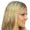 Aukmla Gold Sequins Head Chain Jewelry Festival Halloween Prom Costume Hair Accessories Fashion Headbands Headpieces for