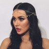 Aukmla Gold Sequins Head Chain Jewelry Festival Halloween Prom Costume Hair Accessories Fashion Headbands Headpieces for