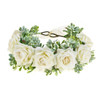 Vividsun Women Flower Crown Floral Headpiece Festival Wedding Hair Wreath Floral Crown White