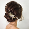 Unicra Bride Crystal Wedding Hair Comb Gold Bridal Headpiece Sparkly Rhinestone Hair Accessorie for Women and Girls Gold