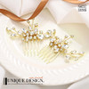 Unicra Gold Bride Wedding Hair Comb Rhinestone Bridal Headpiece Sparkly Crystal Hair Accessorie for Women and Girls Gold