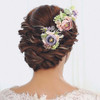 Campsis 2PCS Wedding Flower Hair Pins Purple Artificial Hair Piece Handmade Bride Headpiece Engagement Prom Beach Party