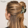 French Amie Chic Onyx Silver Grey Handmade Celluloid Large 3 Inch Jaw Hair Claw Clip Clamp Clutcher